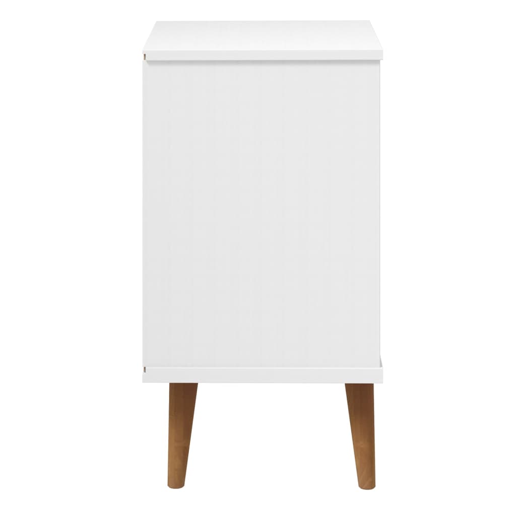 Table de chevet MOLDE Blanc 40x35x65 cm Bois de pin massif - XIOS