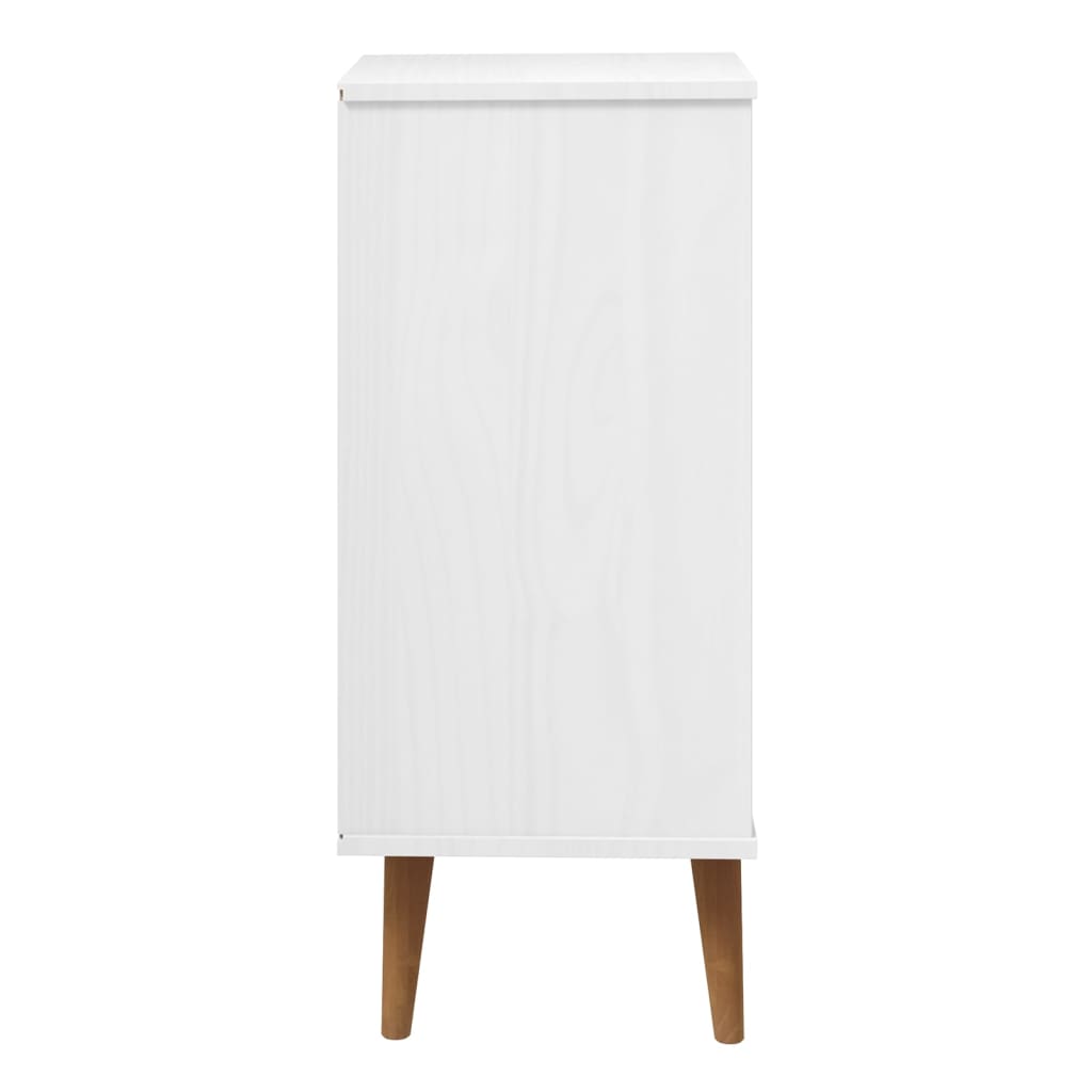 Commode MOLDE Blanc 40x35x82 cm Bois de pin massif - XIOS