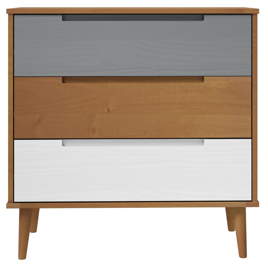 Commode MOLDE Marron 80x40x80 cm Bois de pin solide - XIOS
