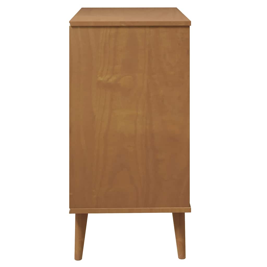Commode MOLDE Marron 80x40x80 cm Bois de pin solide - XIOS