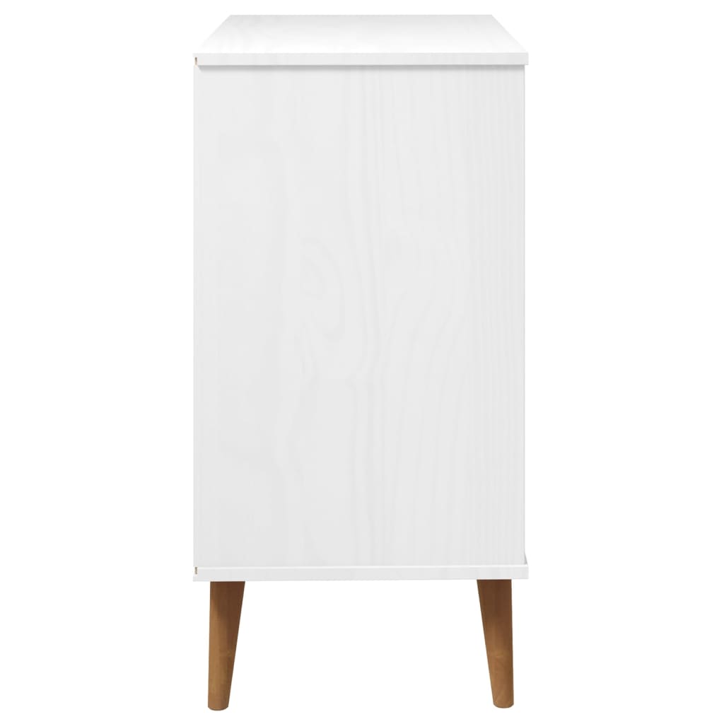 Commode MOLDE Blanc 80x40x80 cm Bois de pin massif - XIOS