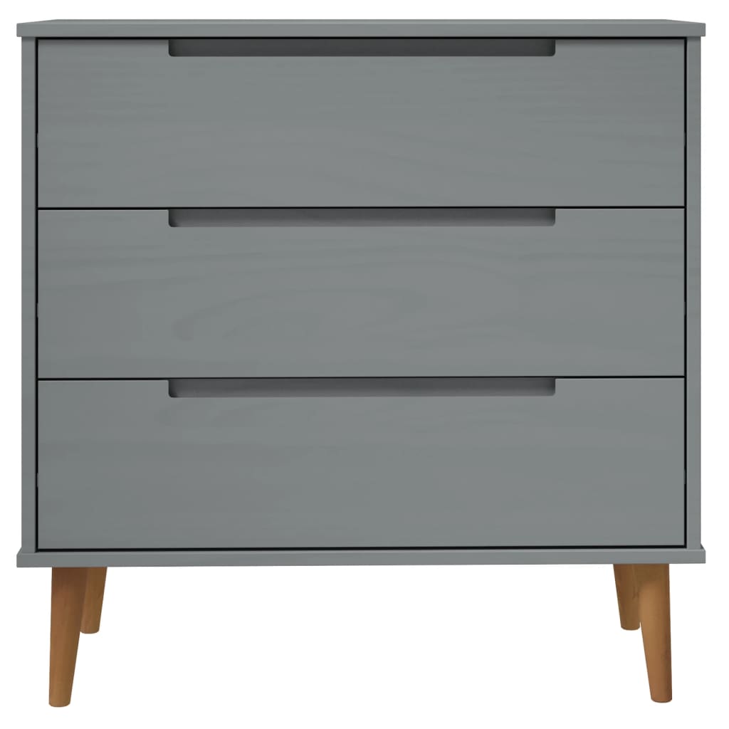 Commode MOLDE Gris 80x40x80 cm Bois de pin massif - XIOS