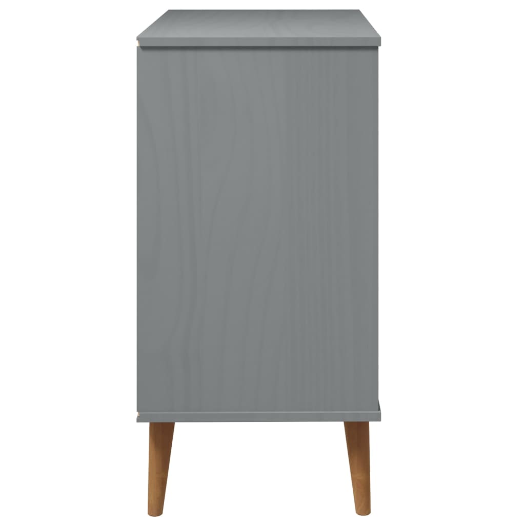 Commode MOLDE Gris 80x40x80 cm Bois de pin massif - XIOS
