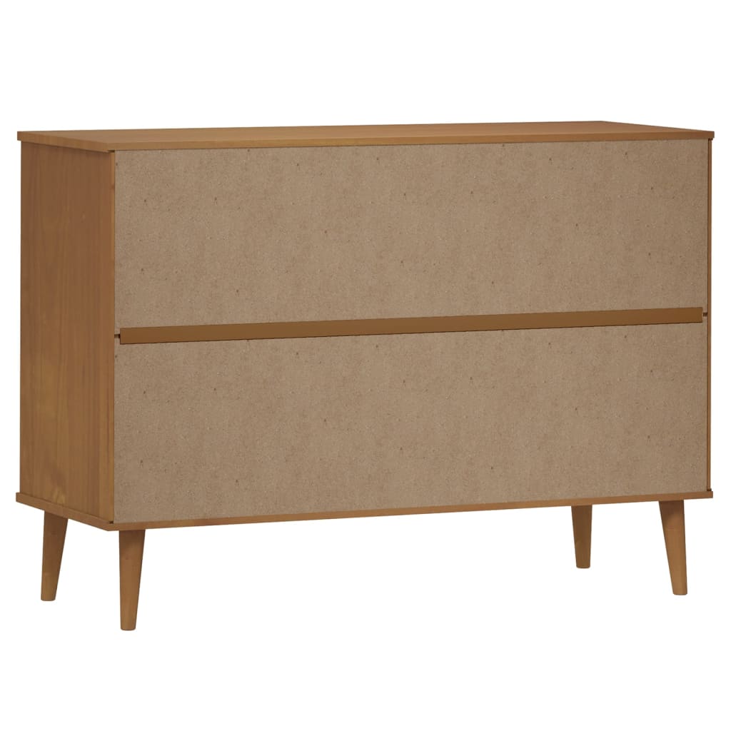 Commode MOLDE Marron 113x40x80 cm Bois de pin massif - XIOS