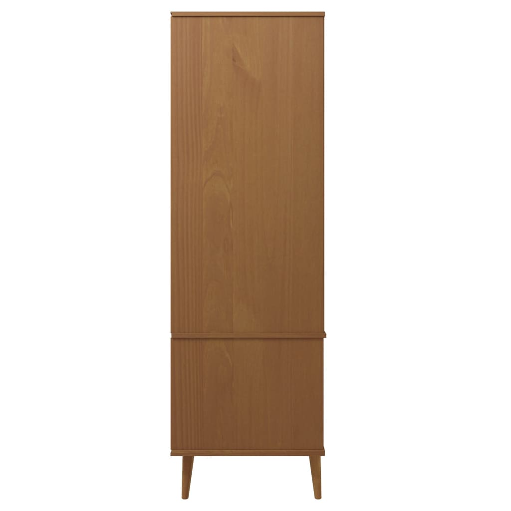 Garde-robe MOLDE Marron 90x55x175 cm Bois massif de pin - XIOS