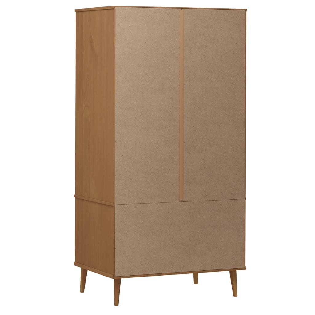 Garde-robe MOLDE Marron 90x55x175 cm Bois massif de pin - XIOS