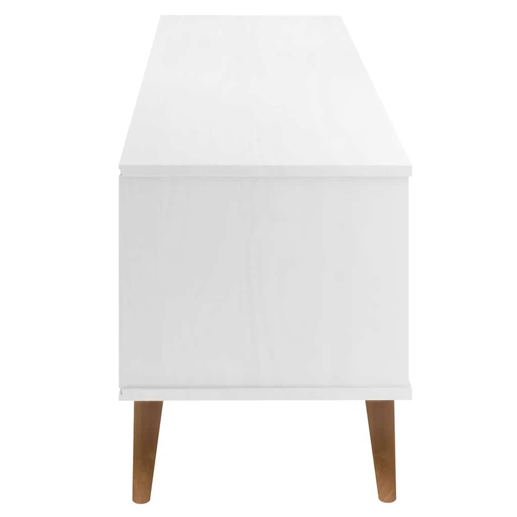 Meuble TV MOLDE Blanc 158x40x49 cm Bois de pin massif - XIOS