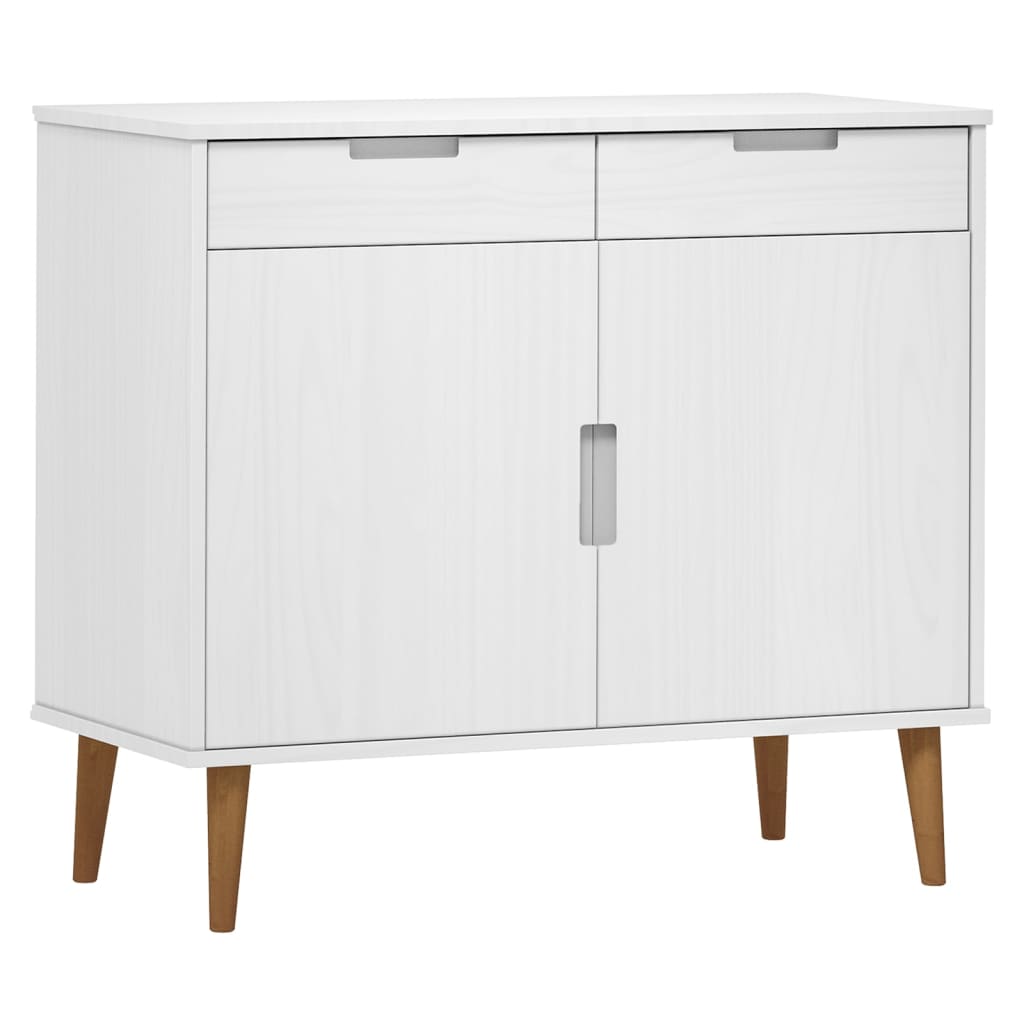 Buffet MOLDE Blanc 90x40x80 cm Bois massif de pin - XIOS