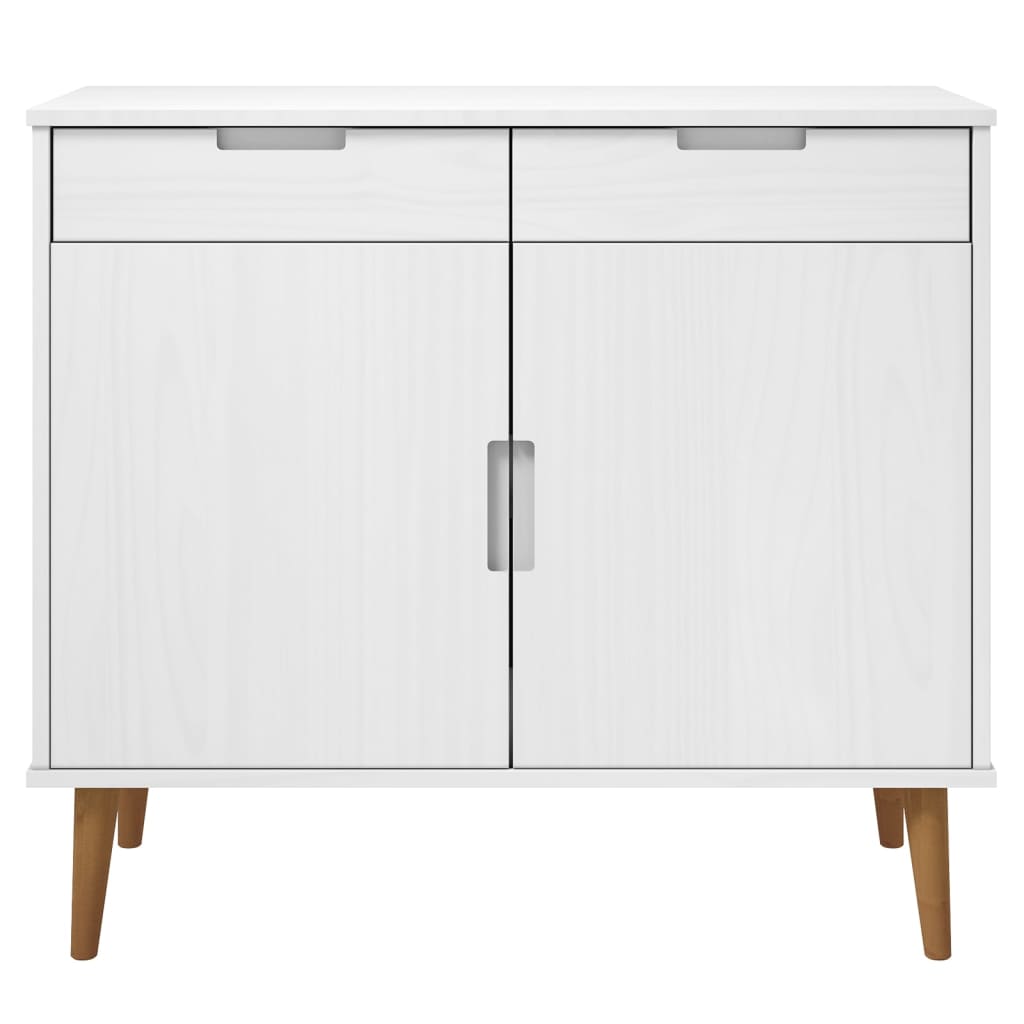 Buffet MOLDE Blanc 90x40x80 cm Bois massif de pin - XIOS
