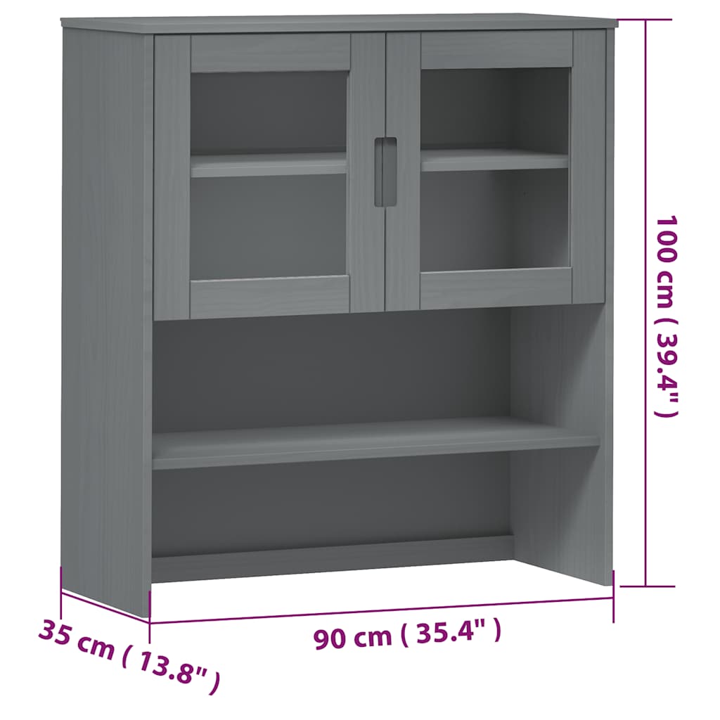 Dessus de buffet MOLDE Gris 90x35x100 cm Bois massif de pin - XIOS