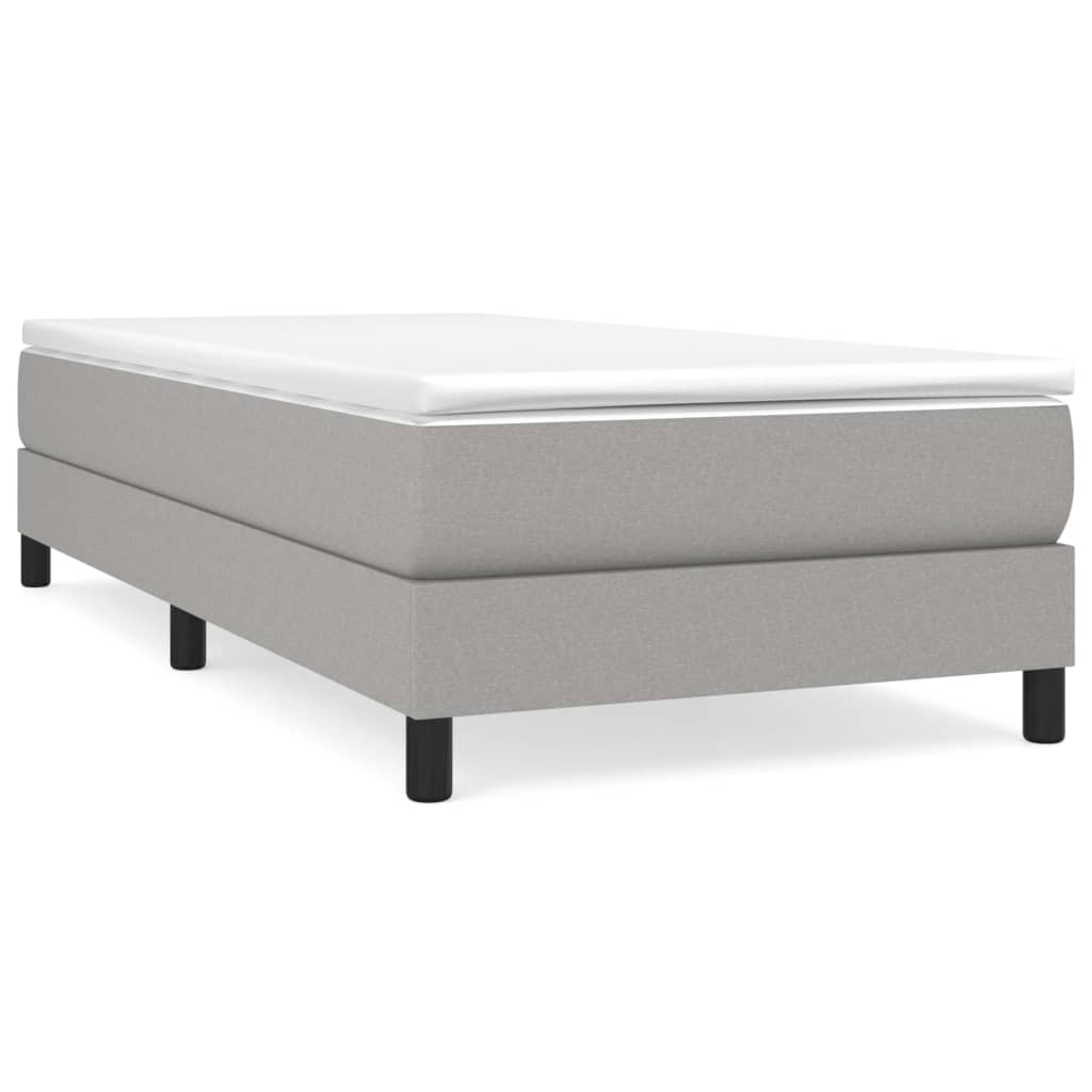Sommier à lattes de lit et matelas Gris clair 90x190 cm Tissu - XIOS