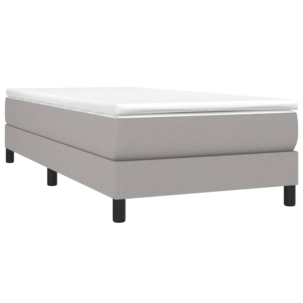 Sommier à lattes de lit et matelas Gris clair 90x190 cm Tissu - XIOS