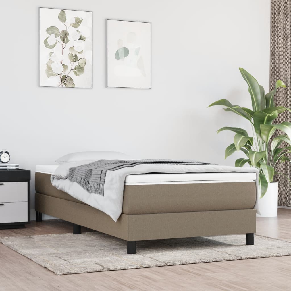Sommier à lattes de lit avec matelas Taupe 90x200 cm Tissu - XIOS