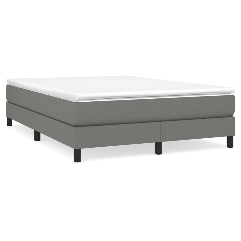 Sommier à lattes de lit avec matelas Gris foncé 140x190cm Tissu - XIOS