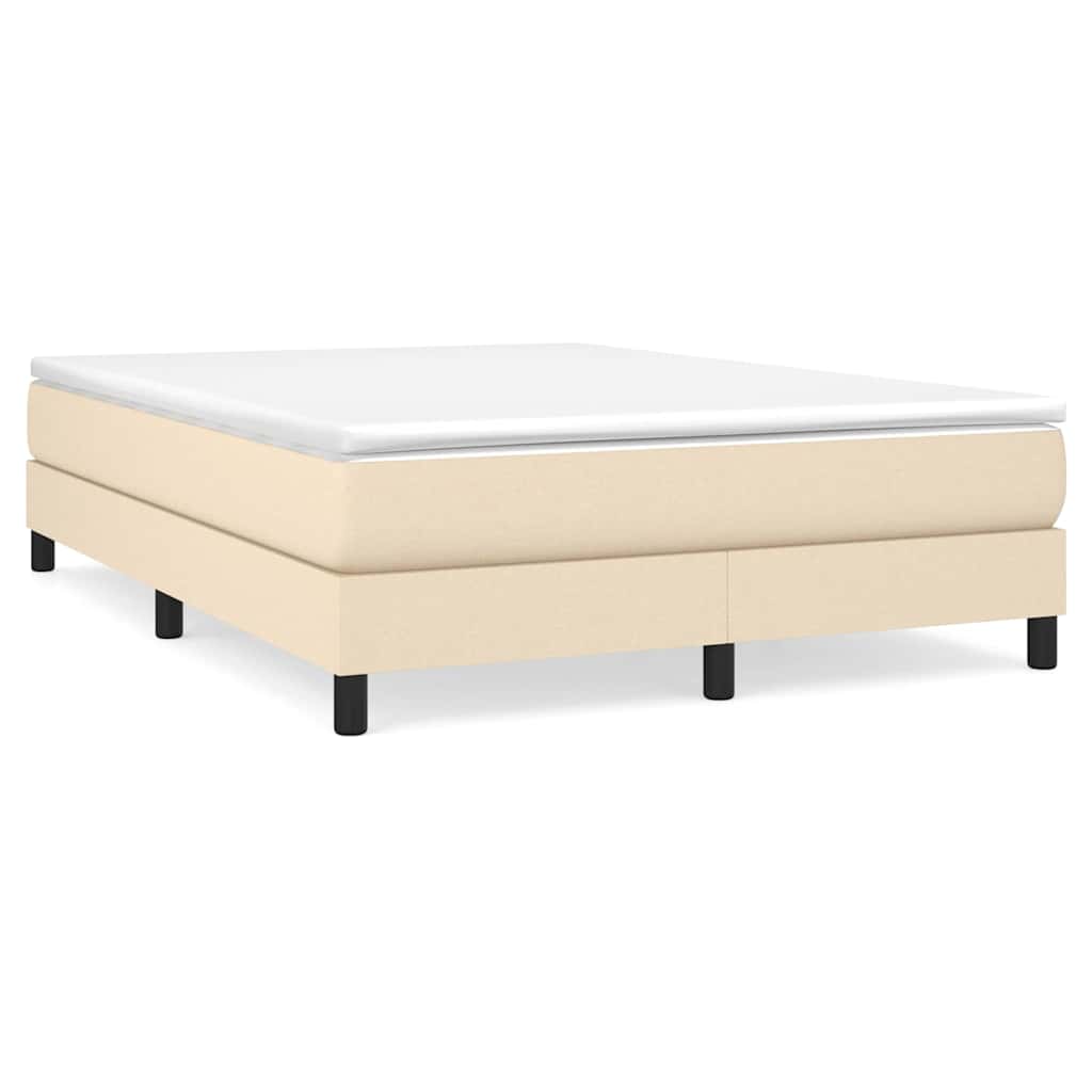 Sommier à lattes de lit avec matelas Crème 140x190 cm Tissu