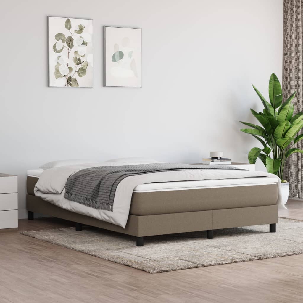 Sommier à lattes de lit avec matelas Taupe 160x200 cm Tissu - XIOS