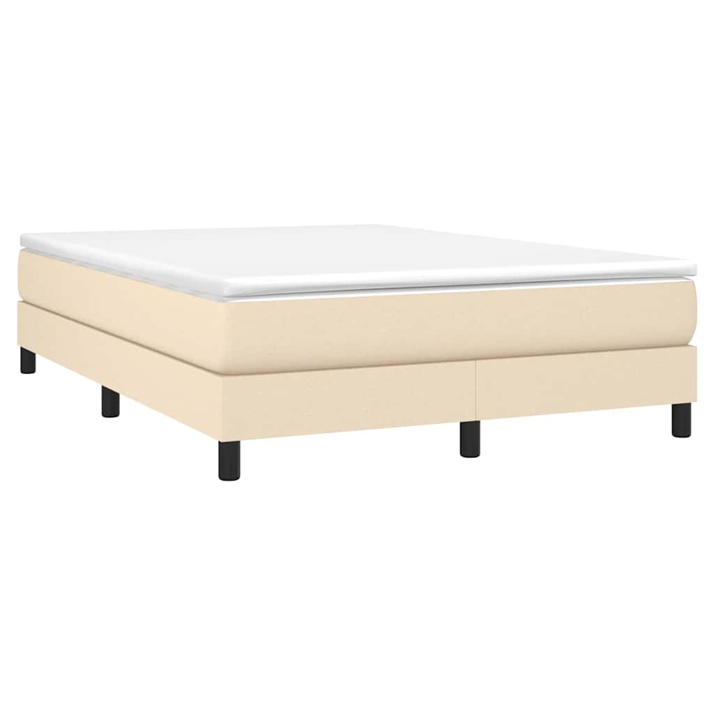 Sommier à lattes de lit avec matelas Crème 160x200 cm Tissu