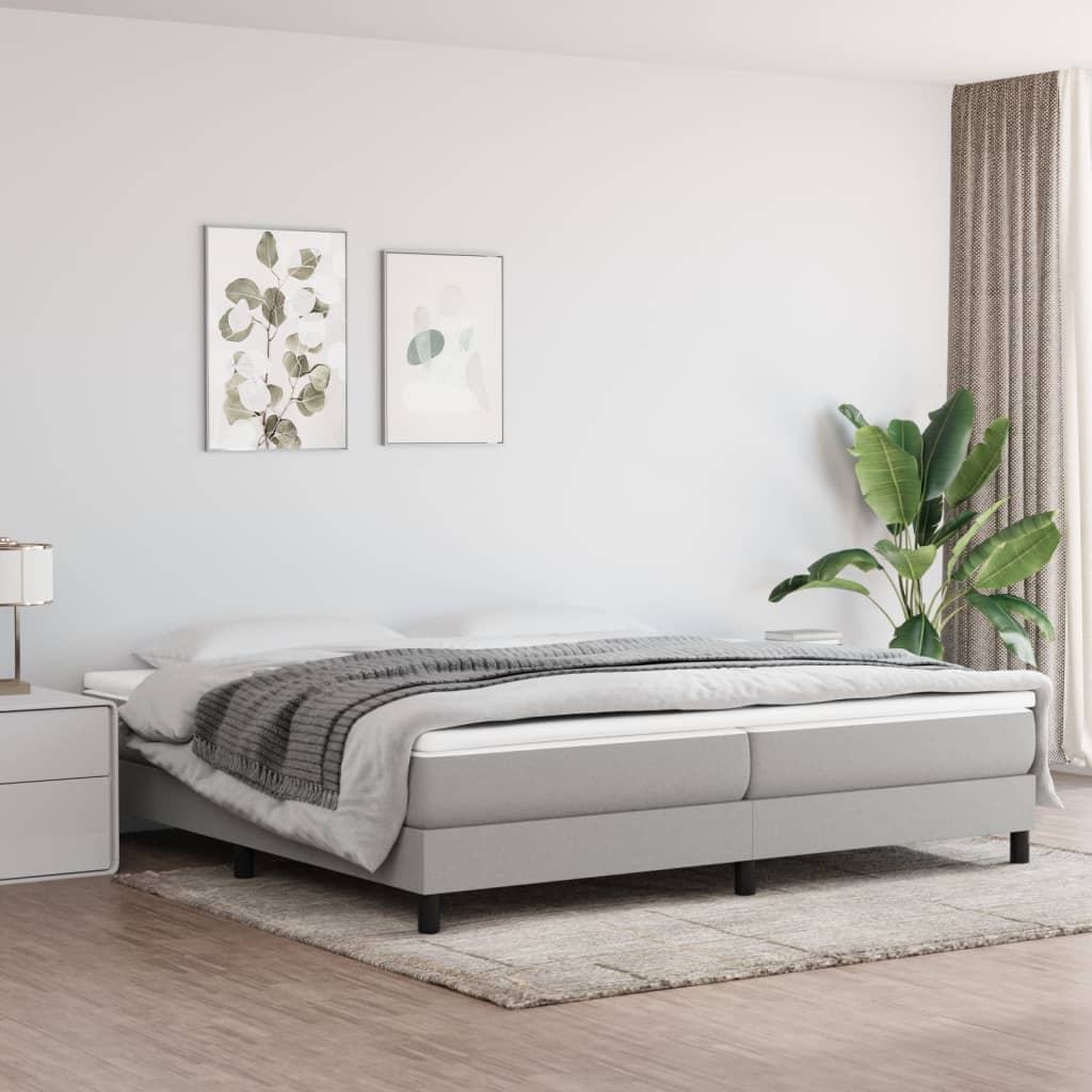 Sommier à lattes de lit avec matelas Gris clair 200x200cm Tissu - XIOS