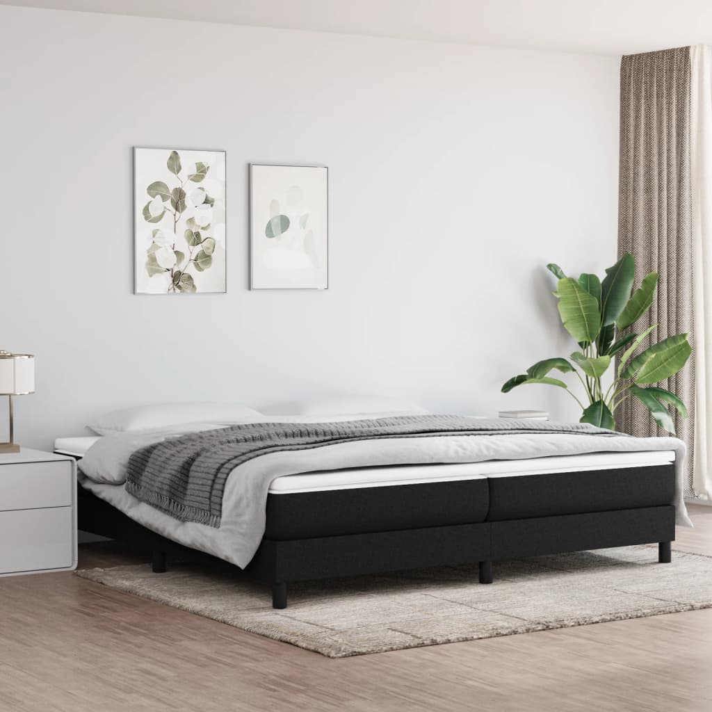 Sommier à lattes de lit avec matelas Noir 200x200 cm Tissu - XIOS