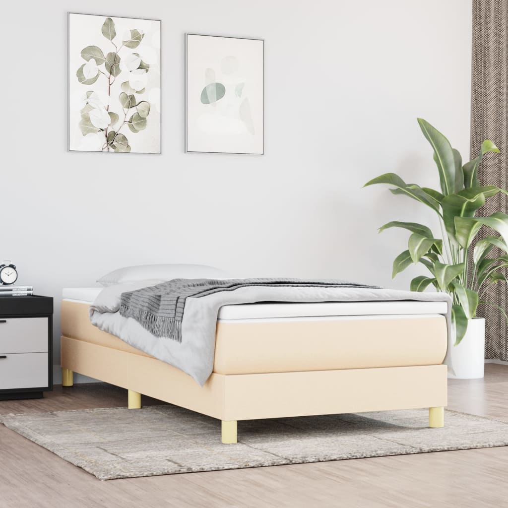 Sommier à lattes de lit avec matelas Crème 80x200 cm Tissu - XIOS