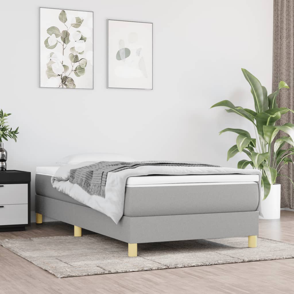 Sommier à lattes de lit avec matelas Gris clair 90x200 cm Tissu - XIOS