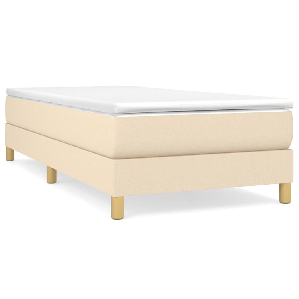 Sommier à lattes de lit avec matelas Crème 90x200 cm Tissu - XIOS