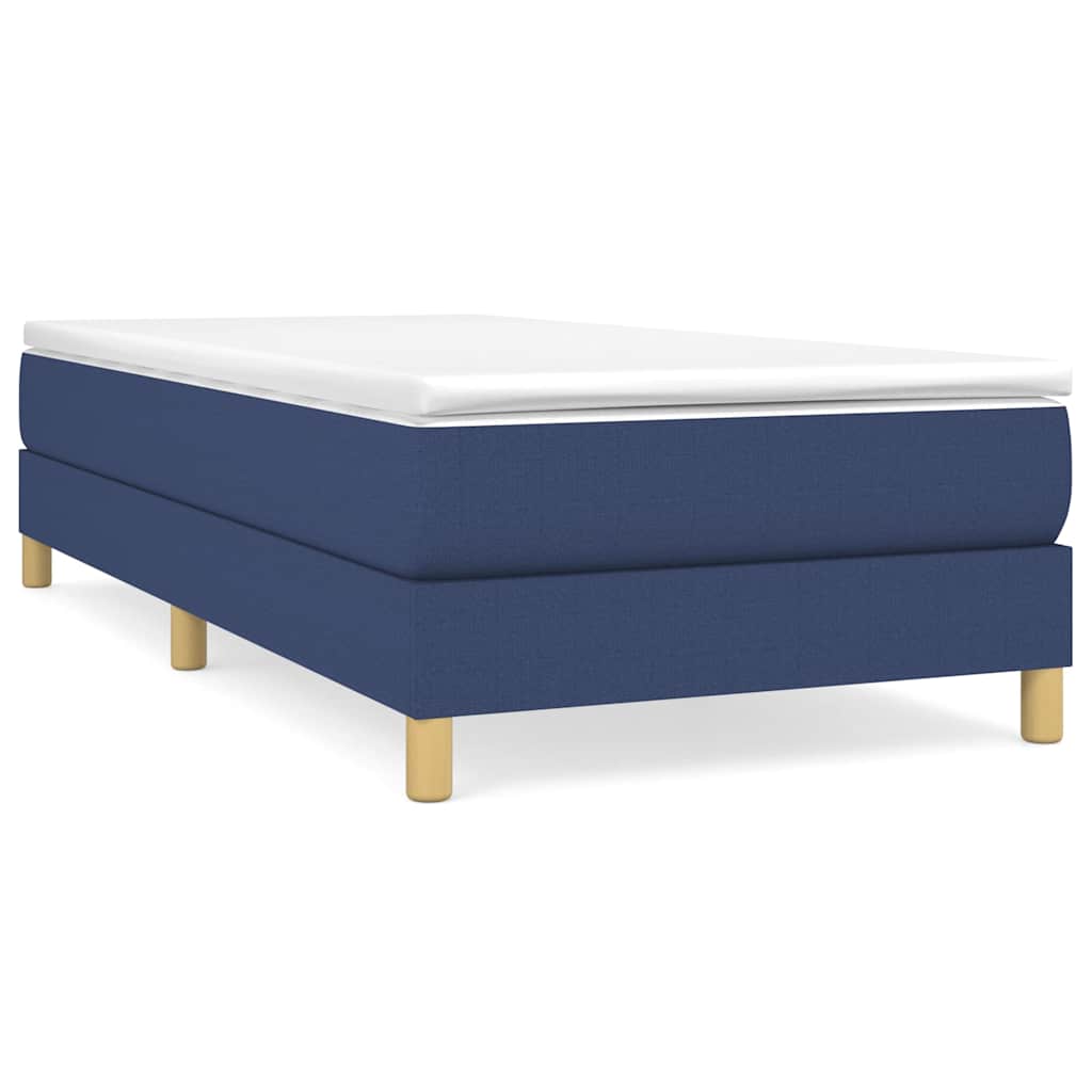 Sommier à lattes de lit avec matelas Bleu 90x200 cm Tissu