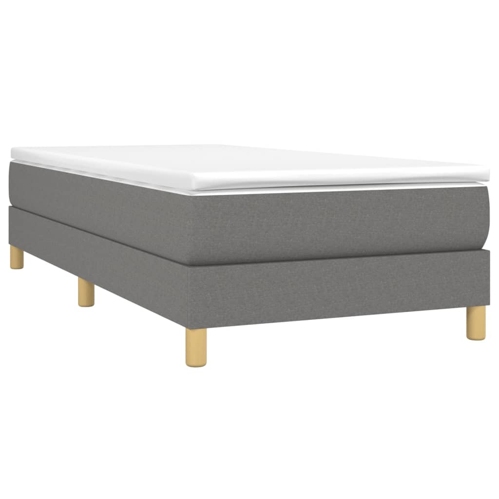 Sommier à lattes de lit avec matelas Gris foncé 100x200cm Tissu - XIOS
