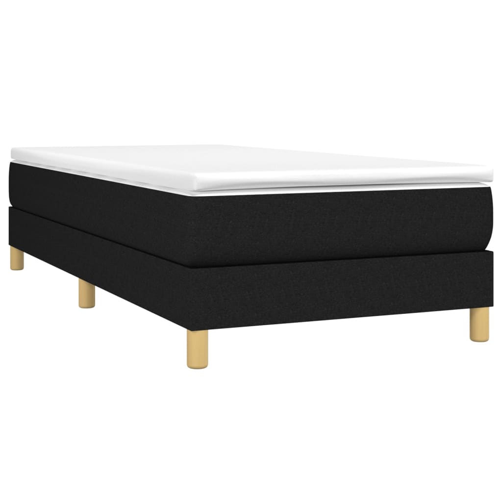 Sommier à lattes de lit avec matelas Noir 100x200 cm Tissu - XIOS