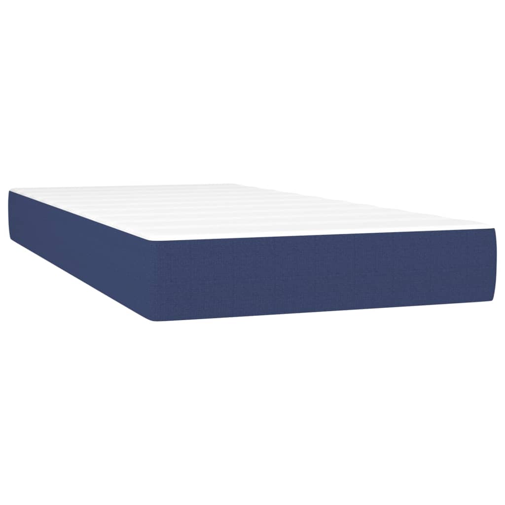 Sommier à lattes de lit avec matelas Bleu 100x200 cm Tissu - XIOS