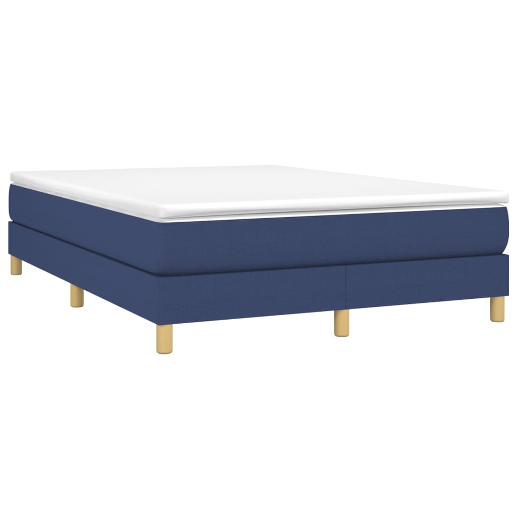 Sommier à lattes de lit avec matelas Bleu 140x190 cm Tissu - XIOS