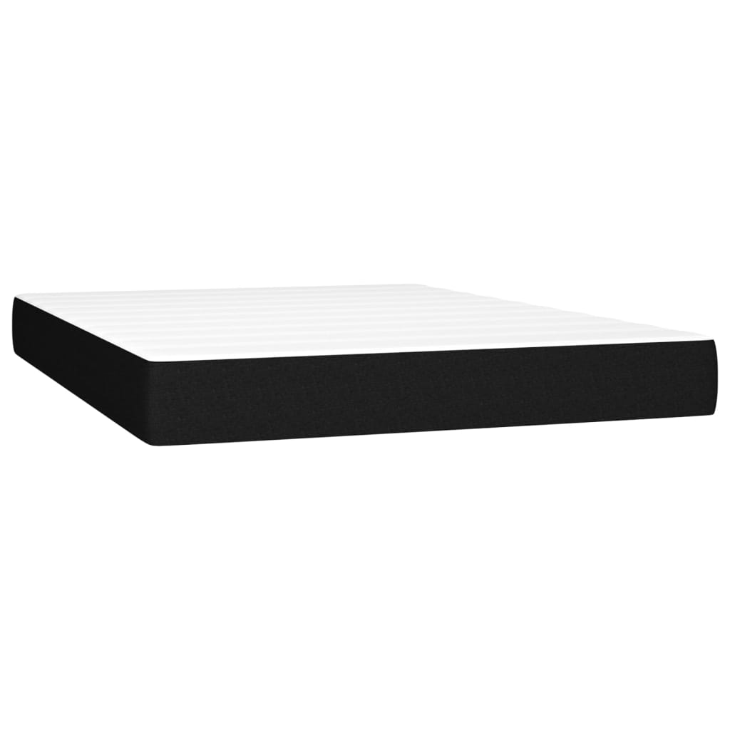Sommier à lattes de lit avec matelas Noir 140x200 cm Tissu - XIOS
