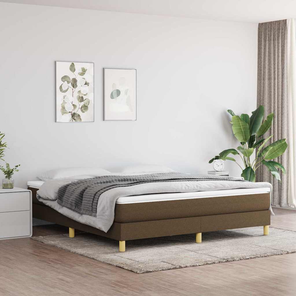 Sommier à lattes de lit avec matelas Marron foncé 160x200 cm
