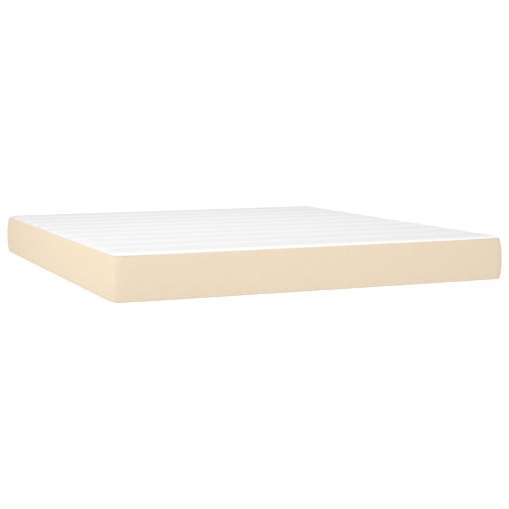 Sommier à lattes de lit avec matelas Crème 160x200 cm Tissu - XIOS
