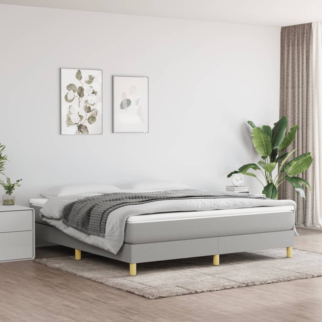 Sommier à lattes de lit avec matelas Gris clair 180x200cm Tissu - XIOS