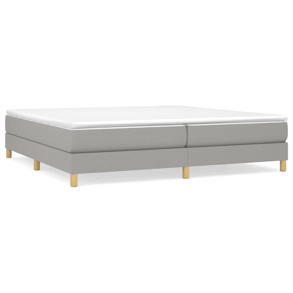 Sommier à lattes de lit avec matelas Gris clair 200x200cm Tissu - XIOS