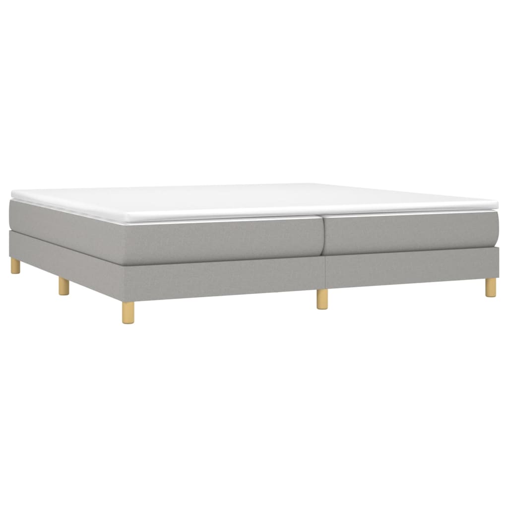Sommier à lattes de lit avec matelas Gris clair 200x200cm Tissu - XIOS