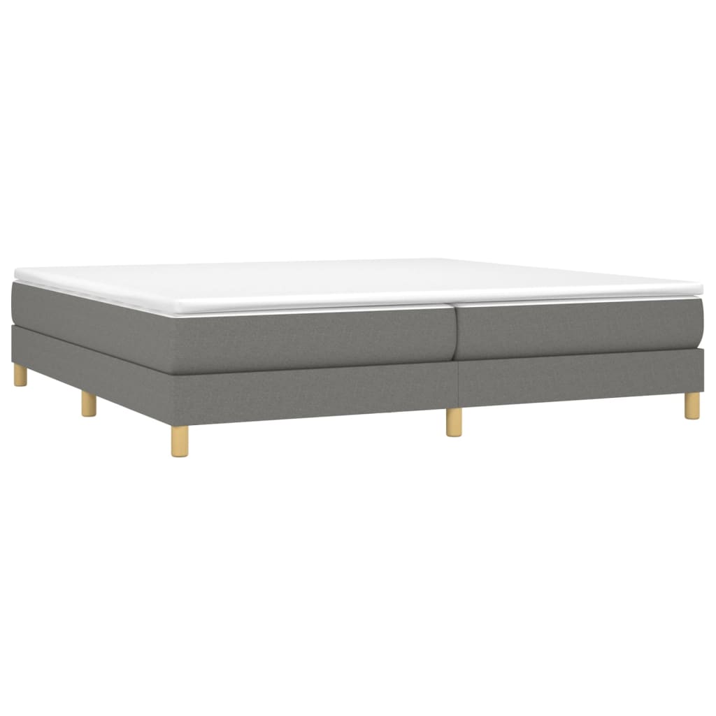 Sommier à lattes de lit avec matelas Gris foncé 200x200cm Tissu - XIOS