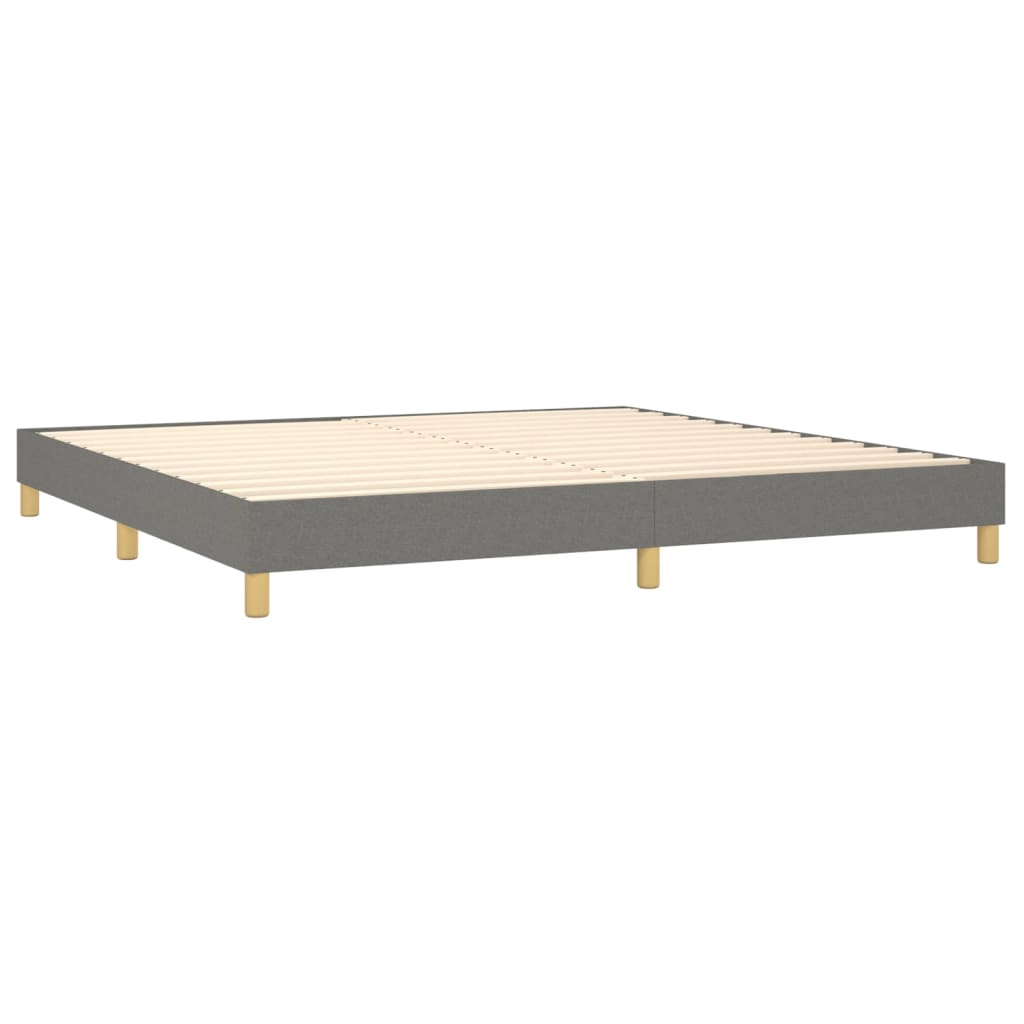 Sommier à lattes de lit avec matelas Gris foncé 200x200cm Tissu - XIOS