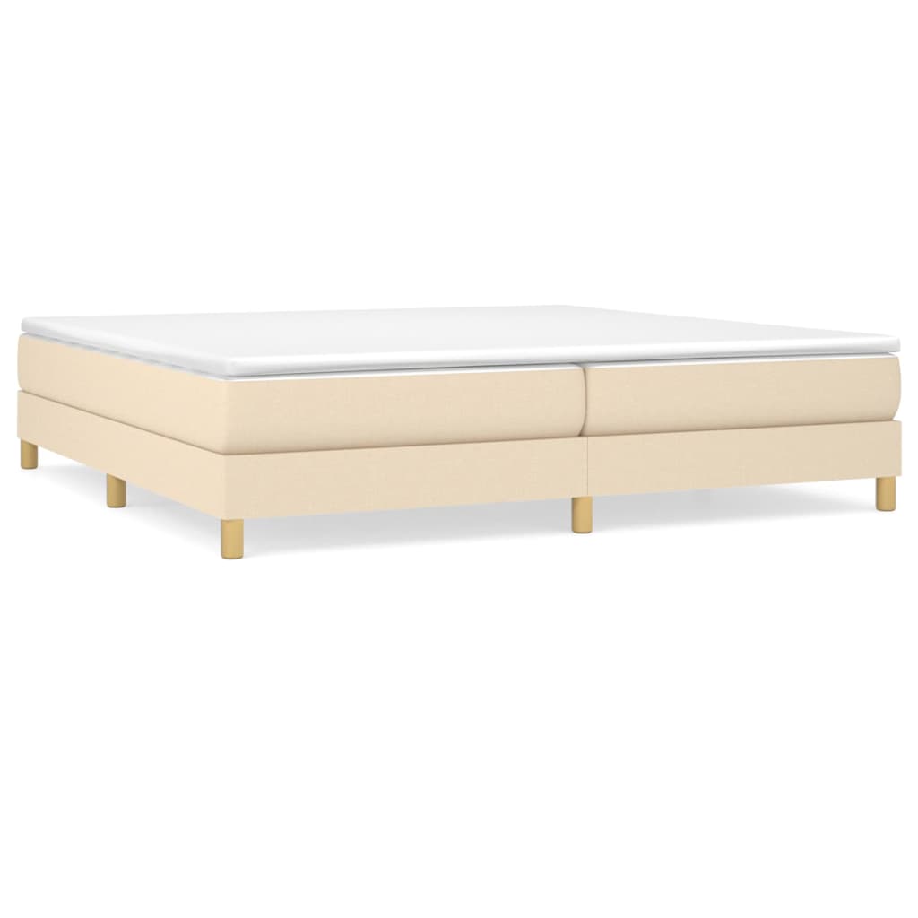 Sommier à lattes de lit avec matelas Crème 200x200 cm Tissu - XIOS