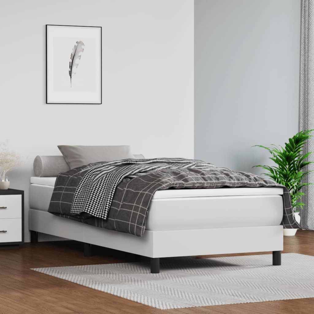Sommier à lattes de lit avec matelas Blanc 80x200 cm Similicuir - XIOS