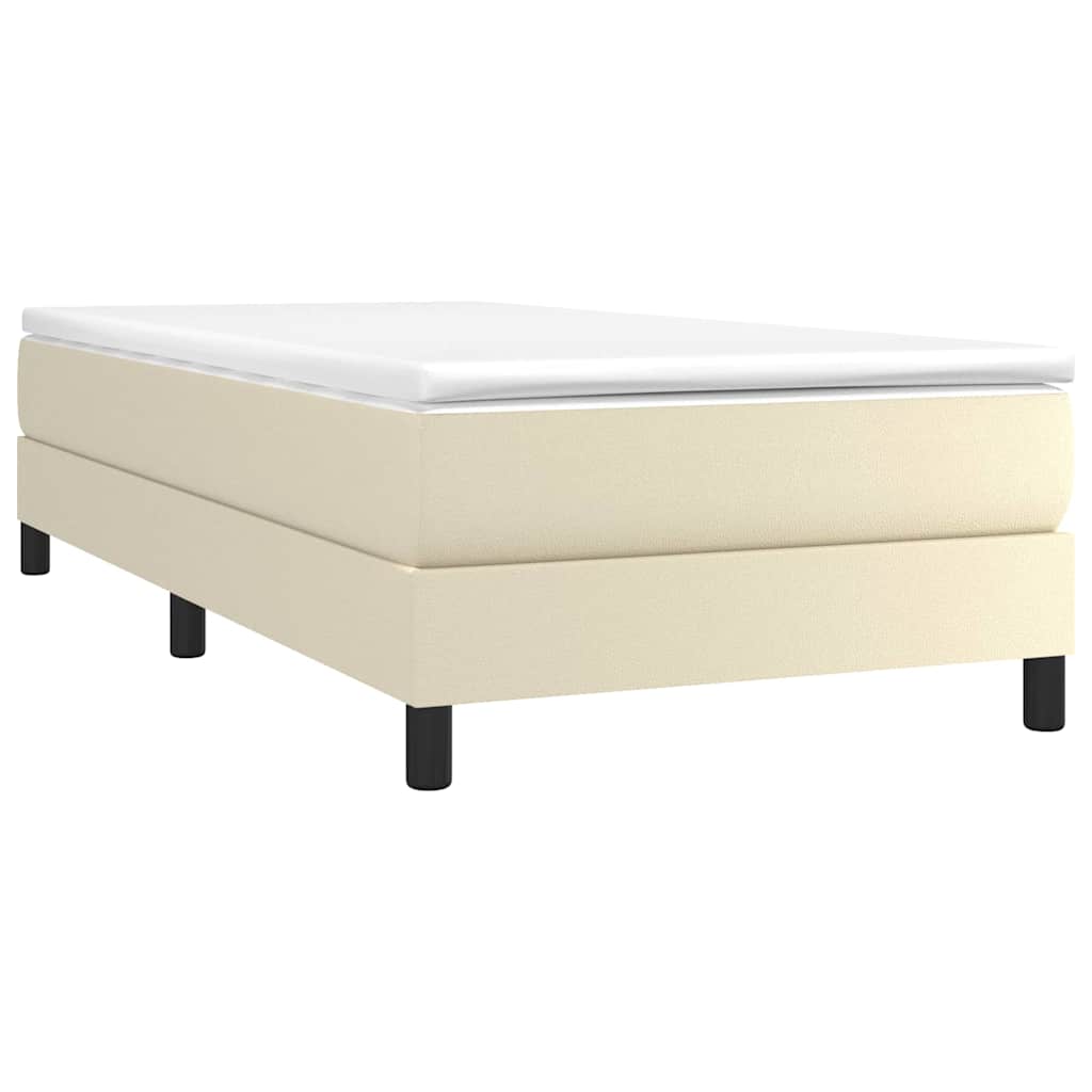 Sommier à lattes de lit avec matelas Crème 80x200 cm Similicuir