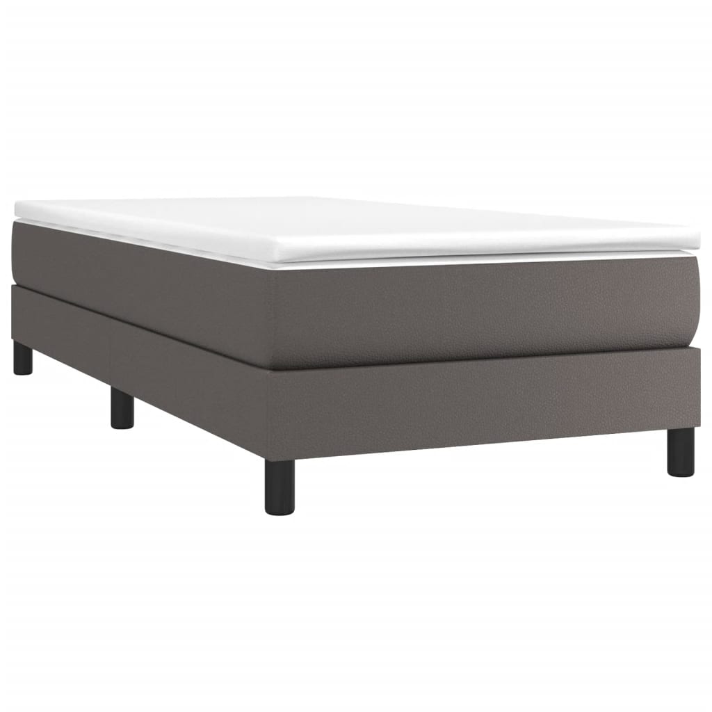 Sommier à lattes de lit avec matelas Gris 80x200 cm Similicuir