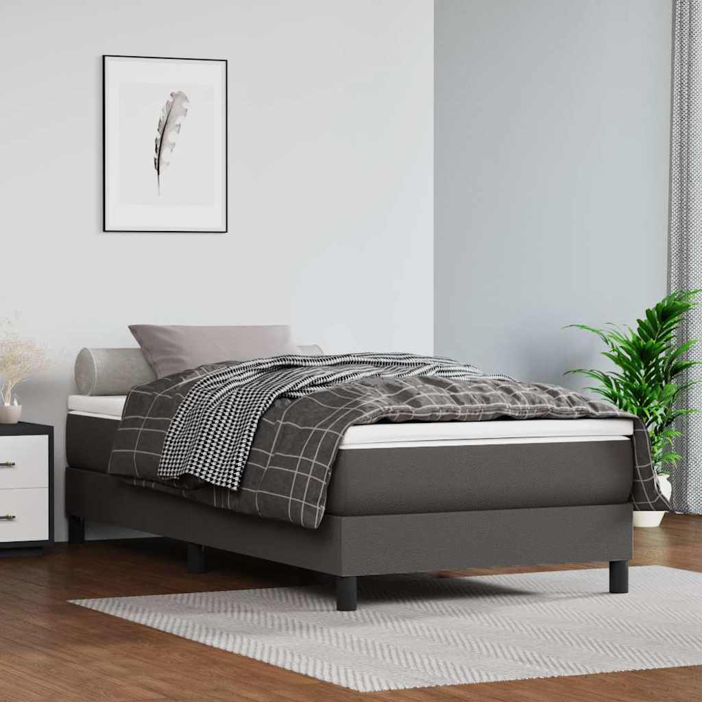 Sommier à lattes de lit avec matelas Gris 80x200 cm Similicuir - XIOS