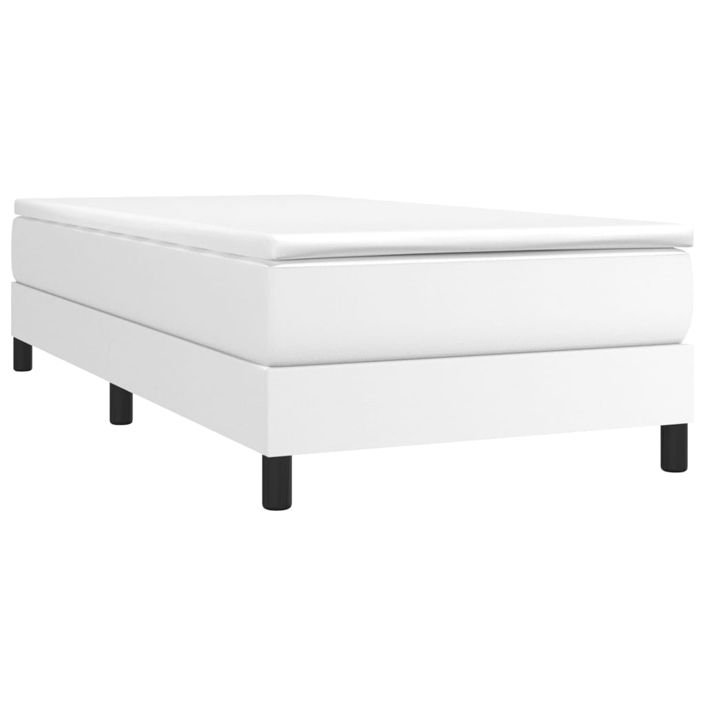 Sommier à lattes de lit avec matelas Blanc 90x190 cm Similicuir - XIOS