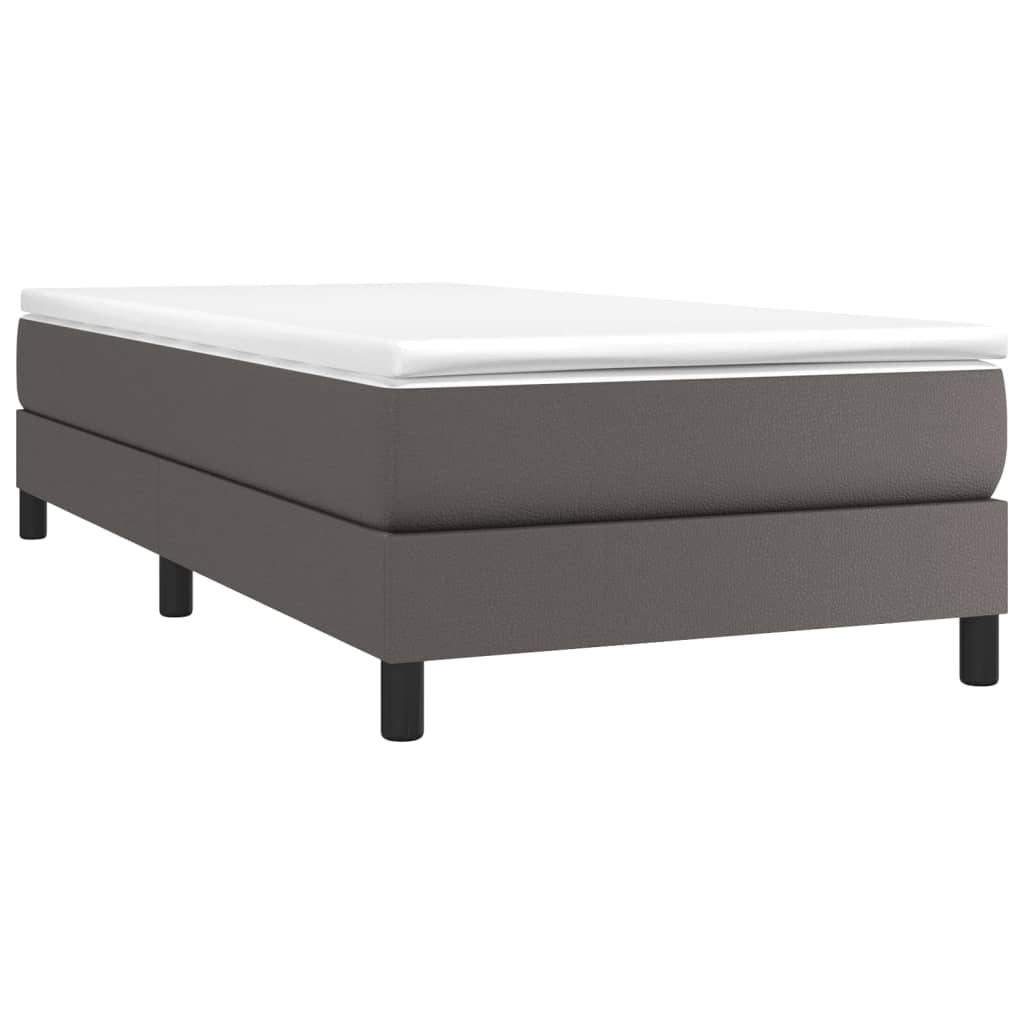 Sommier à lattes de lit avec matelas Gris 90x190 cm Similicuir - XIOS