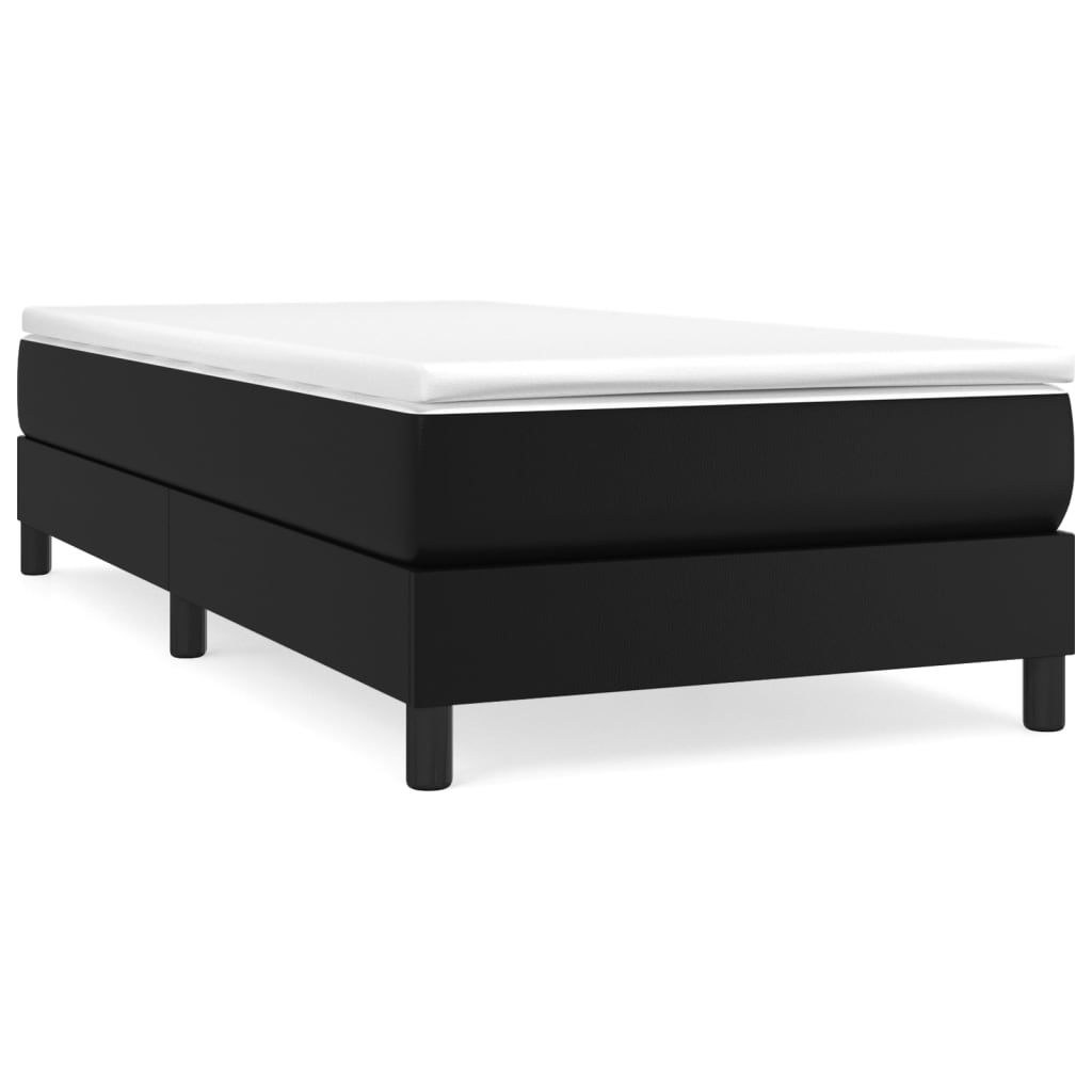 Sommier à lattes de lit avec matelas Noir 90x200 cm Similicuir - XIOS