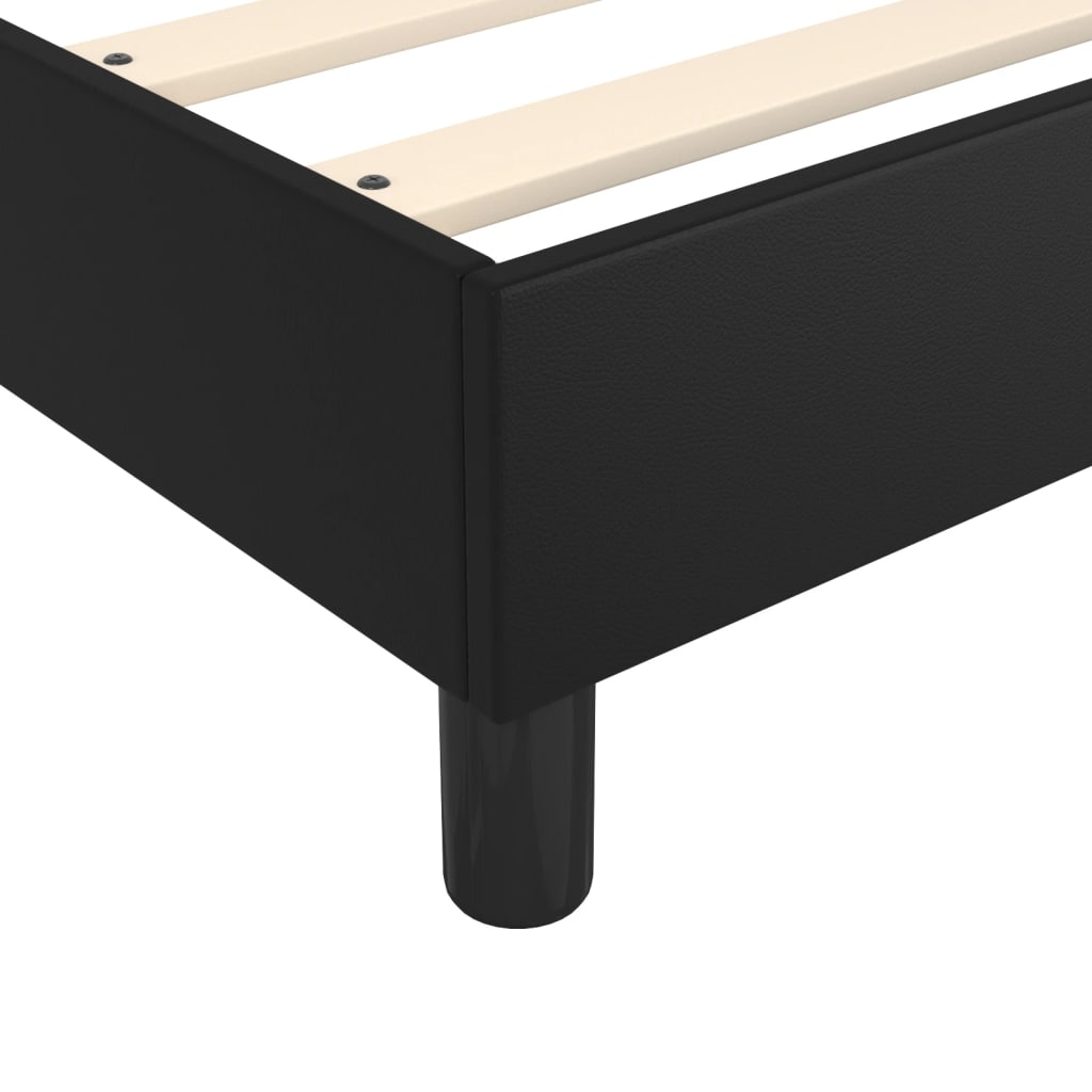 Sommier à lattes de lit avec matelas Noir 90x200 cm Similicuir - XIOS