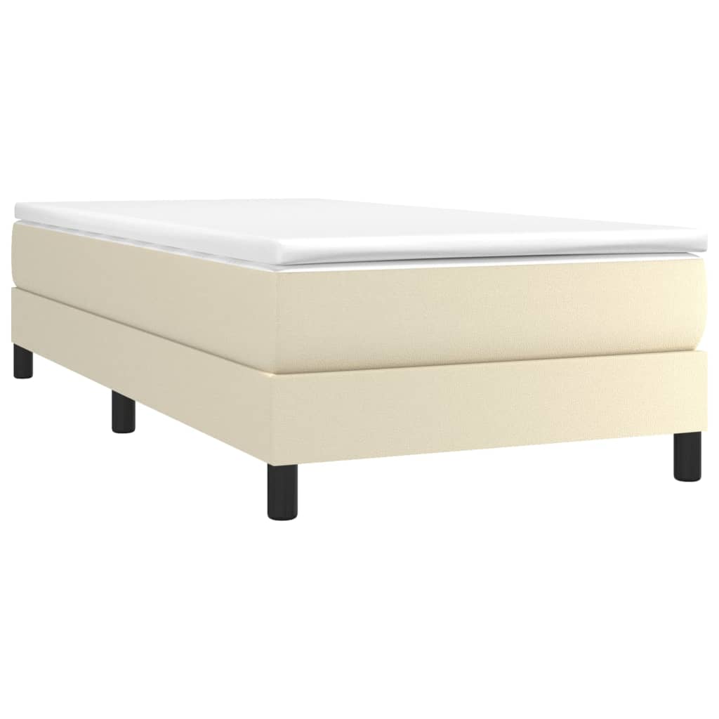 Sommier à lattes de lit avec matelas Crème 90x200 cm Similicuir - XIOS