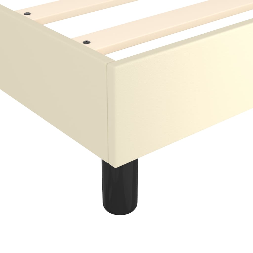 Sommier à lattes de lit avec matelas Crème 90x200 cm Similicuir - XIOS